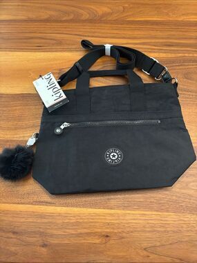 NWT New Kipling Black Nylon Zamora Up Crossbody Travel Bag Purse